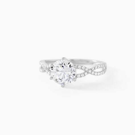 Bague Solitaire Alassane Or Blanc Oxyde De Zirconium - Solitaires Femme | Marc Orian