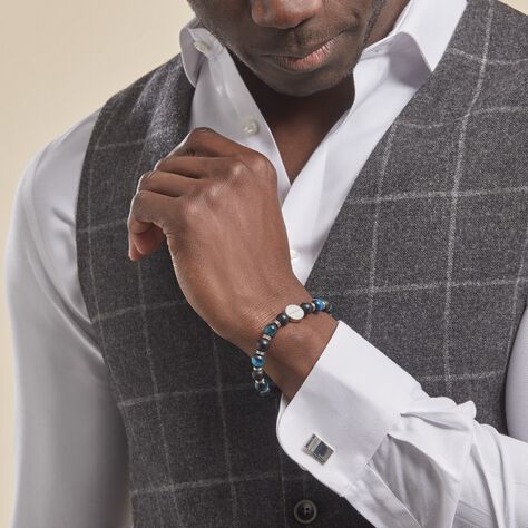 Bracelet Jourdan Homme 1921 Acier Blanc œil De Tigre Onyx - Bracelets Homme | Marc Orian