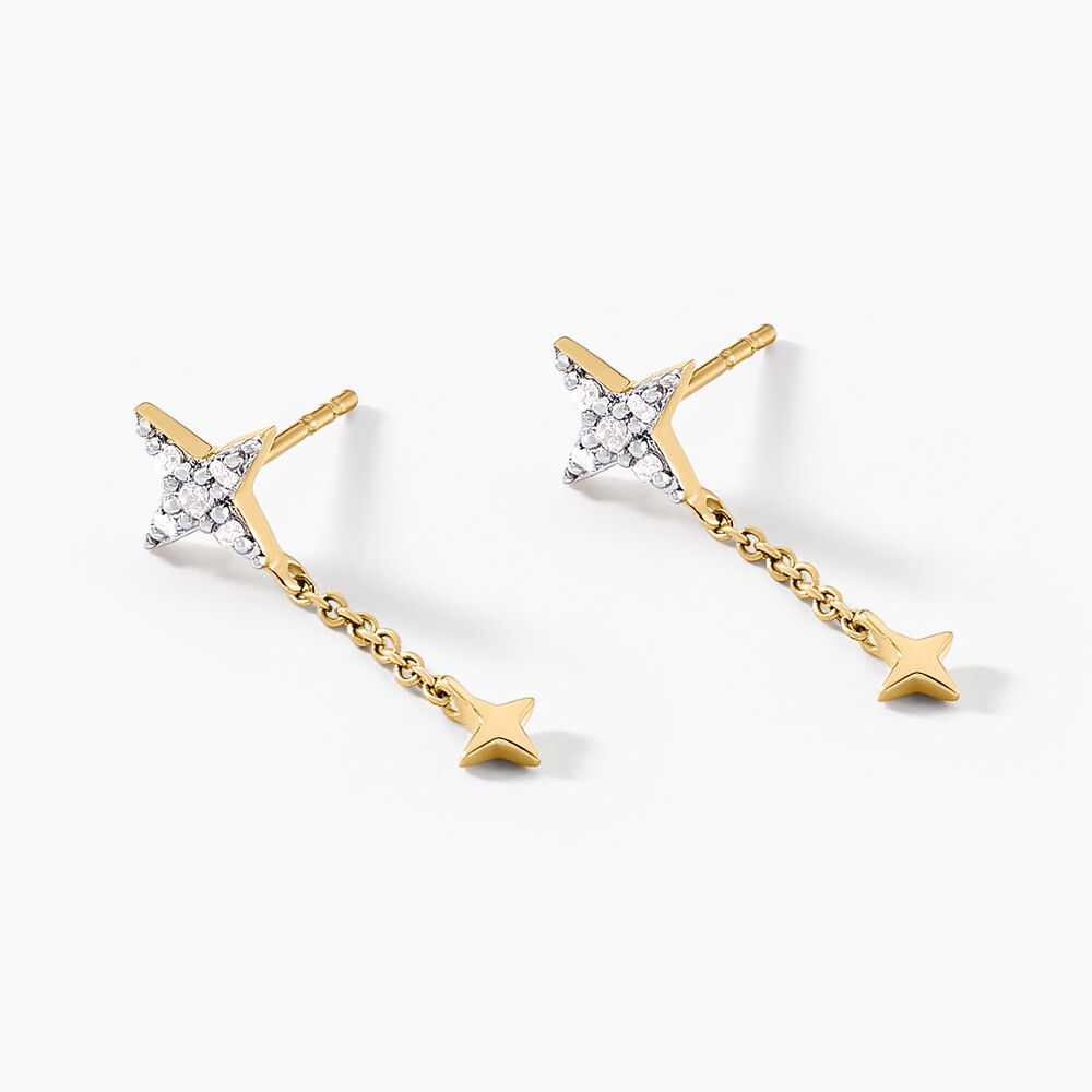 Bijoux D'oreilles Lumiere Or Jaune Oxyde De Zirconium - Pendantes Femme | Marc Orian