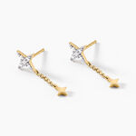 Bijoux D'oreilles Lumiere Or Jaune Oxyde De Zirconium - Pendantes Femme | Marc Orian