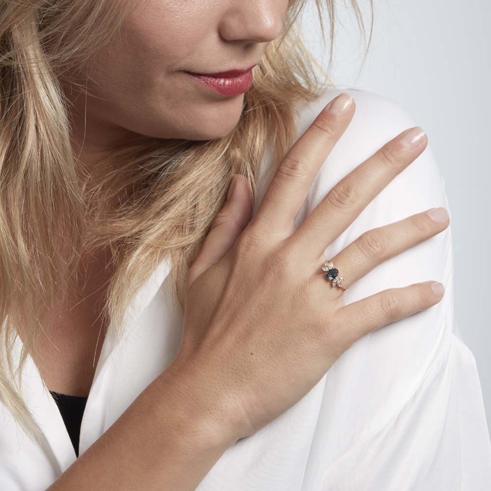 Bague Or Blanc Dayron Topaze Oxydes De Zirconium - Bagues pierres fines Femme | Marc Orian