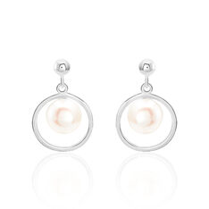 Boucles D'oreilles Pendantes Ivana Argent Blanc Perle De Culture - Boucles d'oreilles Pendantes Femme | Marc Orian
