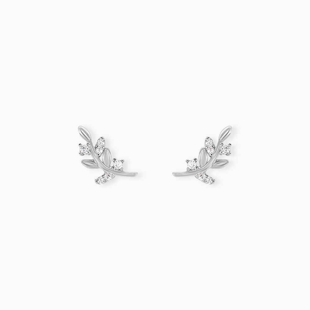 Boucles D'oreilles Puces Evonne Argent Blanc Oxyde De Zirconium - Puces Femme | Marc Orian