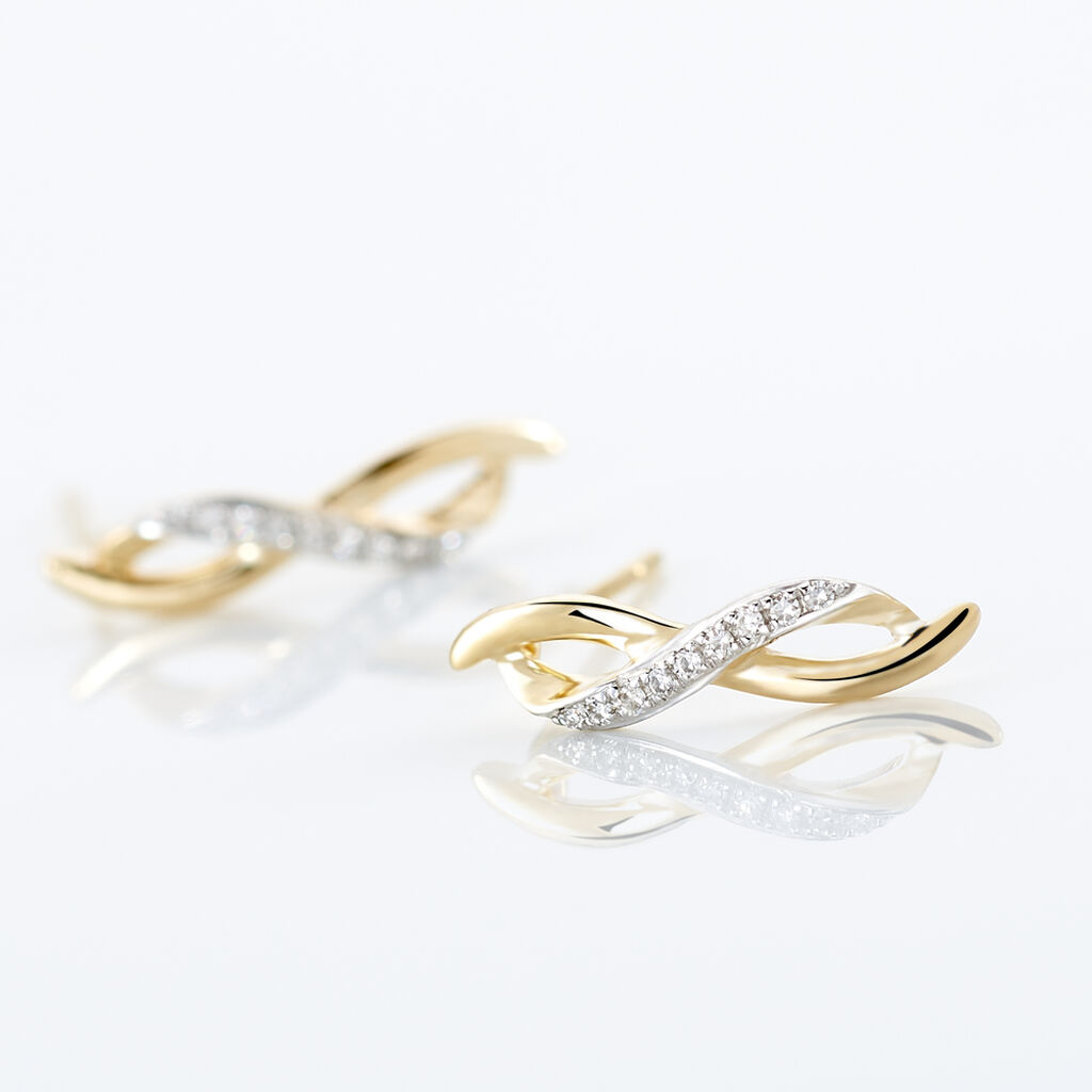 Boucles D'oreilles Puces Smina Or Jaune Diamant - Boucles d'oreilles Pendantes Femme | Marc Orian