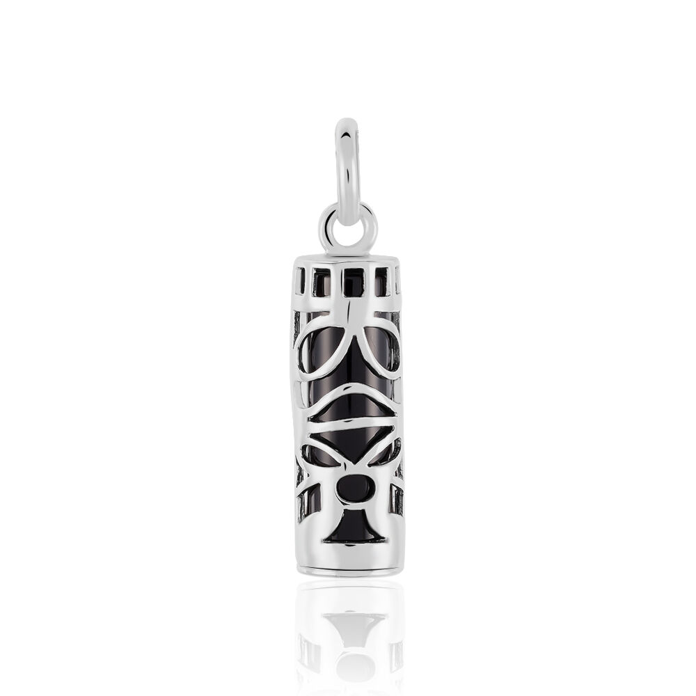 Pendentif Tiki Argent Blanc Onyx -  Famille | Marc Orian