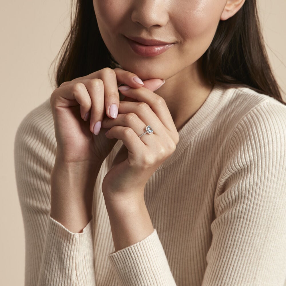 Bague Or Blanc Adrienne Topaze Oxydes De Zirconium - Bagues pierres fines Femme | Marc Orian