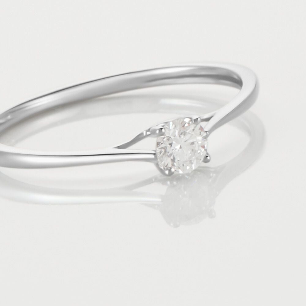 Bague Solitaire Or Blanc Solenia Diamant - Parures de mariage Femme | Marc Orian