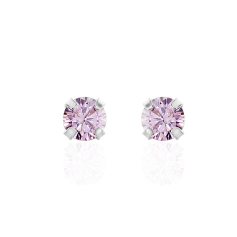 Boucles D'oreilles Puces Daria Or Blanc Oxyde De Zirconium - Puces Femme | Marc Orian