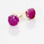 Boucles D'oreilles Puces Elea Serti Griffe Or Jaune Rubis - Puces Femme | Marc Orian