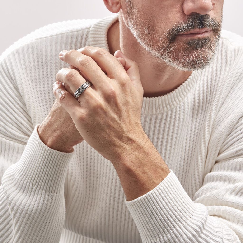 Bague Acier Blanc Gordon - Bague fantaisie Homme | Marc Orian