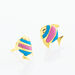 Boucles D'oreilles Puces Poisson Or Jaune