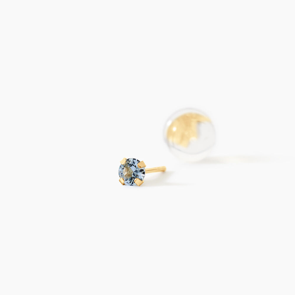Boucles D'oreilles Puces Carin Serti Griffe 2 Or Jaune Oxyde - Puces Femme | Marc Orian