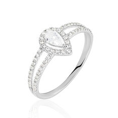 Bague Hildana Or Blanc Oxyde De Zirconium - Bagues Solitaire Femme | Marc Orian