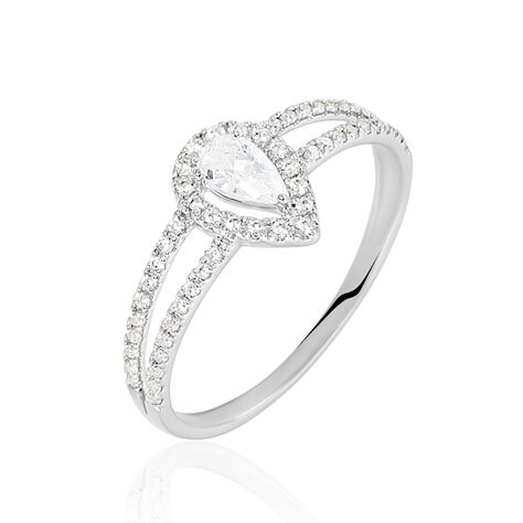 Bague Hildana Or Blanc Oxyde De Zirconium - Bagues Solitaire Femme | Marc Orian