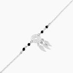 Bracelet Dream Catcher Argent Blanc Pierre De Synthese - Bracelets fantaisie Femme | Marc Orian