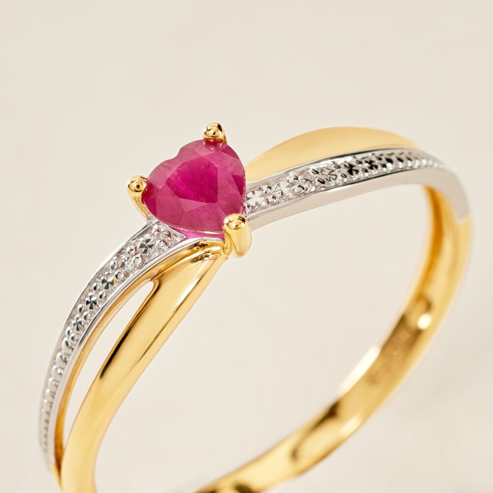 Bague Skylar Or Bicolore Rubis Diamant - Bagues vintage Femme | Marc Orian