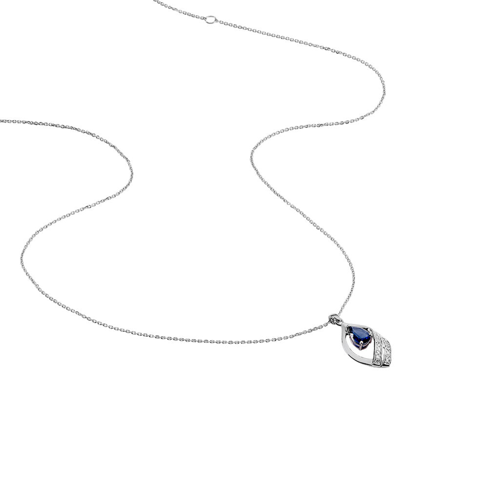 Collier Odila Or Blanc Saphir Diamant - Colliers avec pierres Femme | Marc Orian