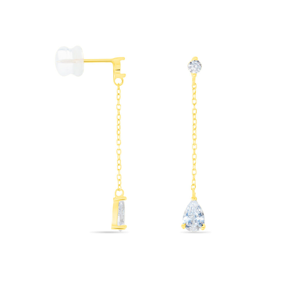 Boucles D'oreilles Pendantes Regane Or Jaune Oxyde De Zirconium - Pendantes Femme | Marc Orian