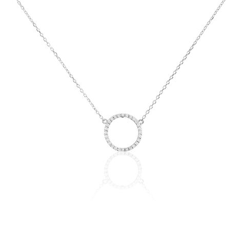 Collier Stip Or Blanc Oxyde De Zirconium - Colliers avec pierres Femme | Marc Orian