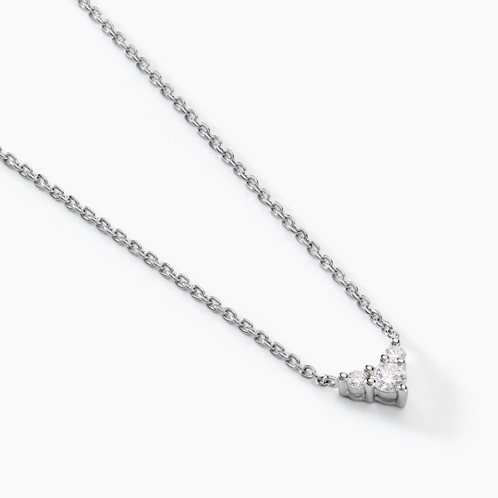 Collier Sorelle Argent Blanc Diamant Synth&eacute;tique - Colliers solitaires Femme | Marc Orian