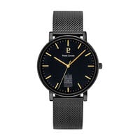 cadran noir fond noir bracelet acier noir