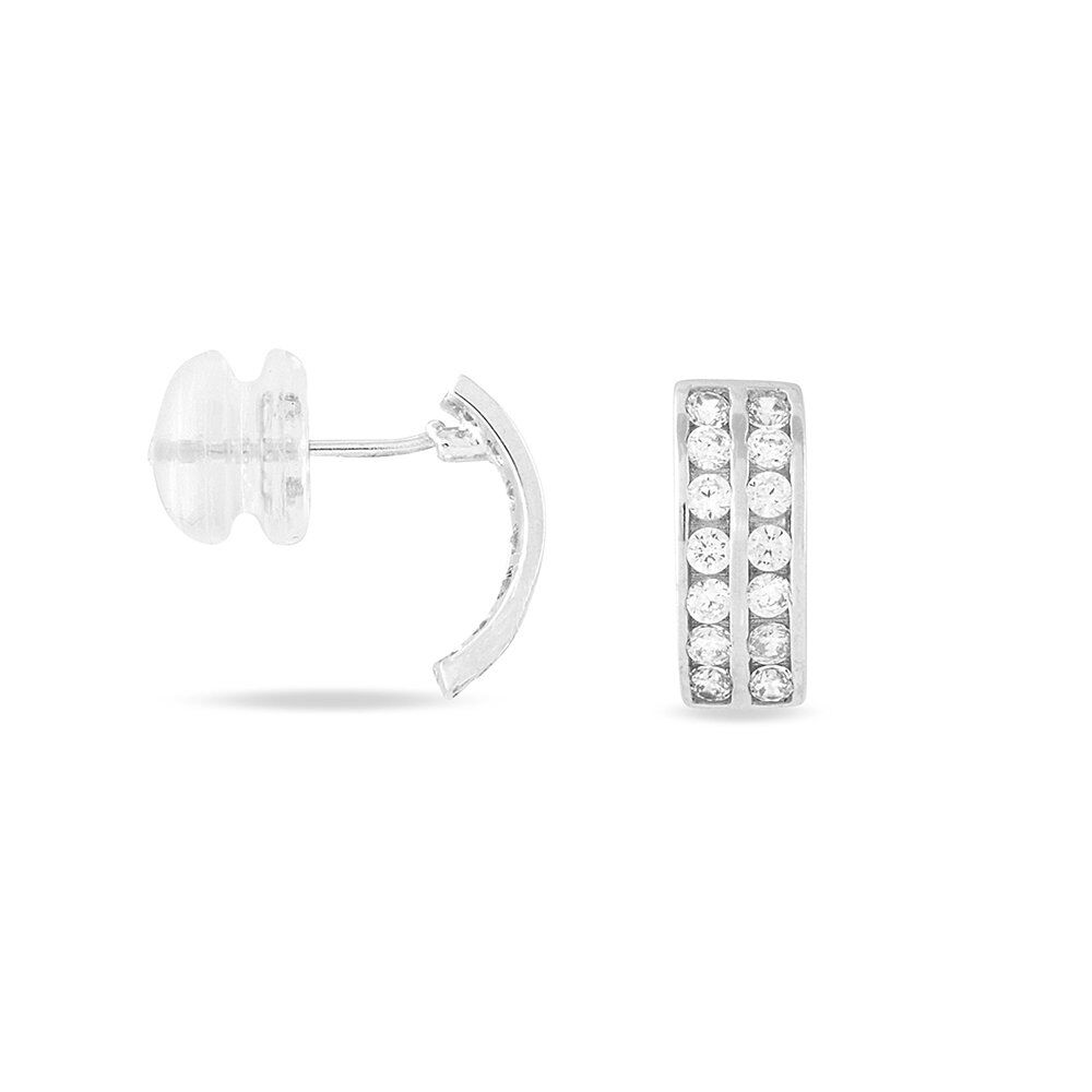 Créoles Jacobee Rondes Or Blanc Oxyde De Zirconium - Créoles Femme | Marc Orian