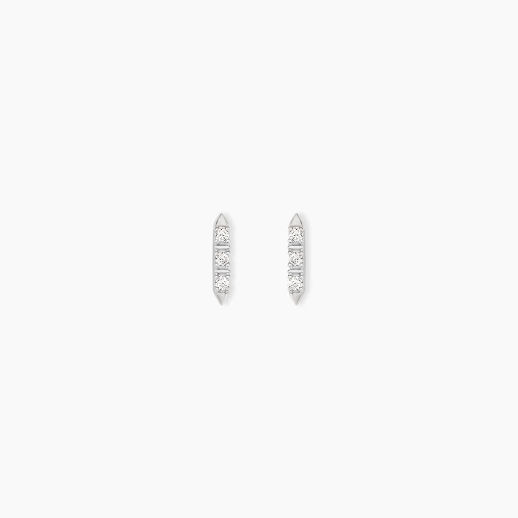 Boucles D'Oreilles Puces Susumu Argent Blanc Oxyde De Zirconium - Puces Femme | Marc Orian
