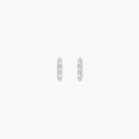 Boucles D'Oreilles Puces Susumu Argent Blanc Oxyde De Zirconium - Puces Femme | Marc Orian