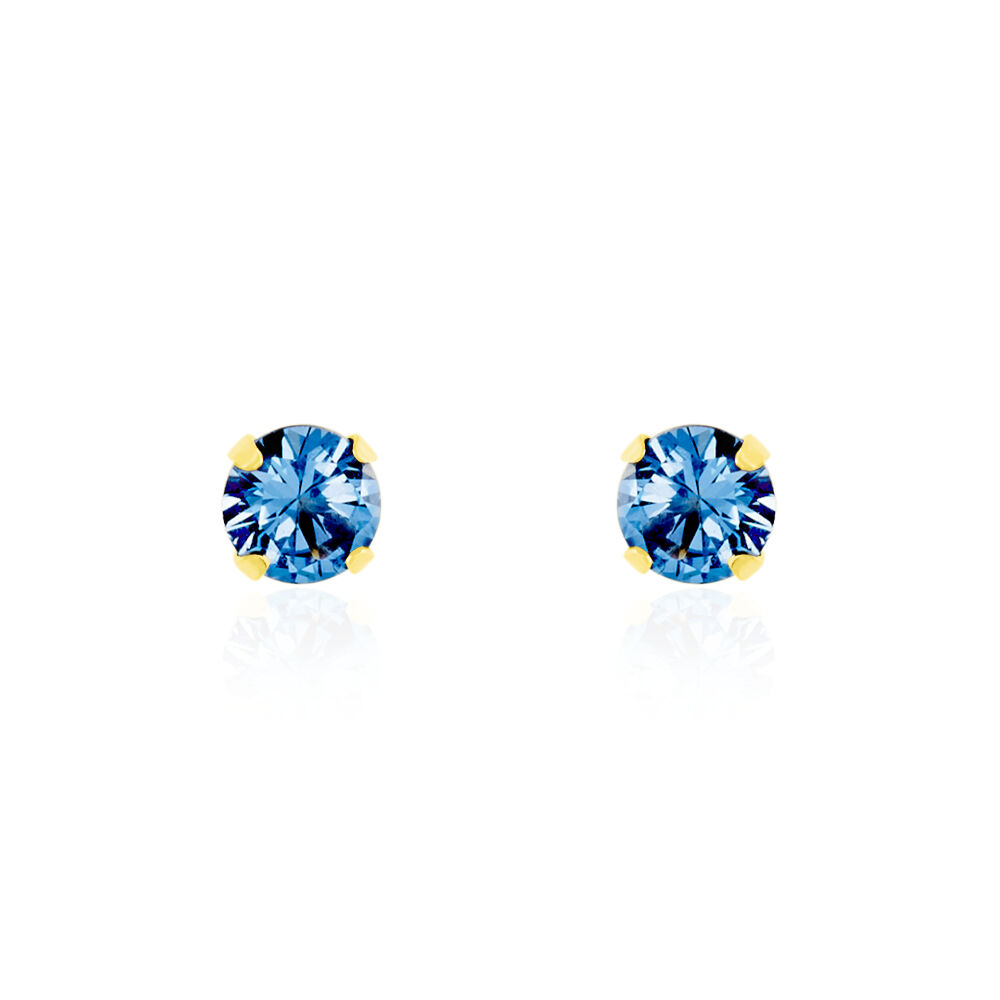 Boucles D'oreilles Puces daria Serti Griffe 3 Or Jaune Oxyde - Puces Femme | Marc Orian