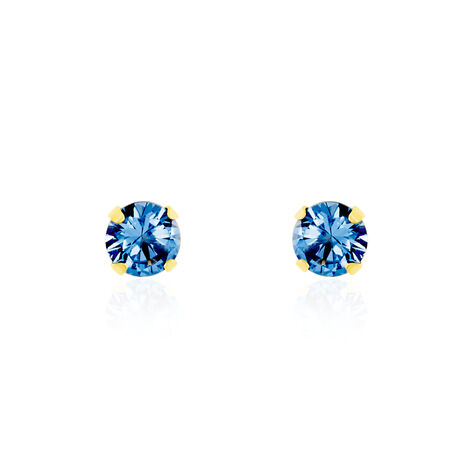 Boucles D'oreilles Puces daria Serti Griffe 3 Or Jaune Oxyde - Puces Femme | Marc Orian