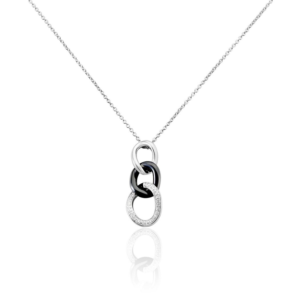 Collier Link Argent Blanc Céramique Et Oxyde De Zirconium - Colliers avec pierres Femme | Marc Orian