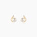 Boucles D'oreilles Puces Pearly Or Jaune Perle De Culture Et Oxyde - Boucles d'oreilles mariage Femme | Marc Orian