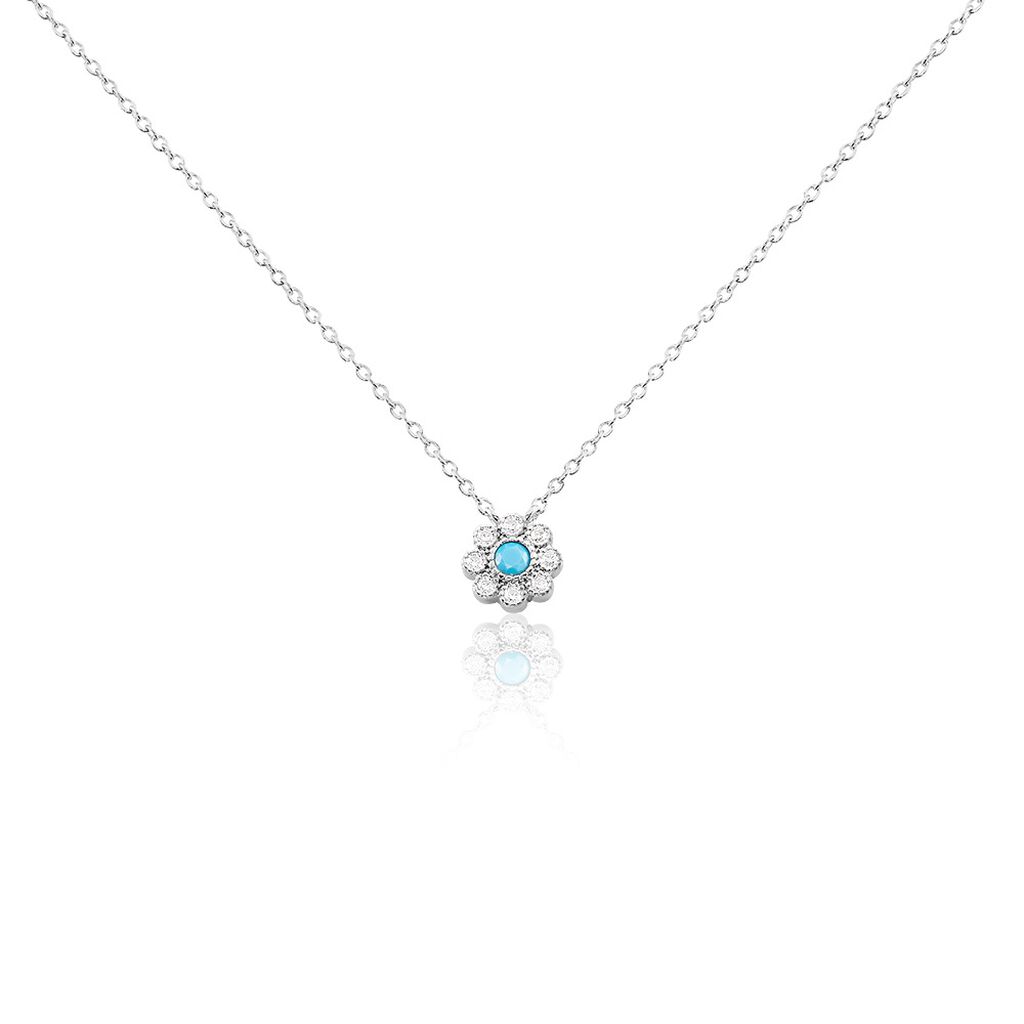 Collier Aurel Argent Blanc Turquoise Oxyde De Zirconium - Colliers avec pierres Femme | Marc Orian
