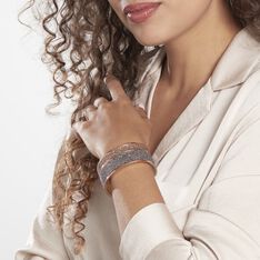 Bracelet Manchette Ouvert Acier Rose Carron - Bracelets manchettes Femme | Marc Orian