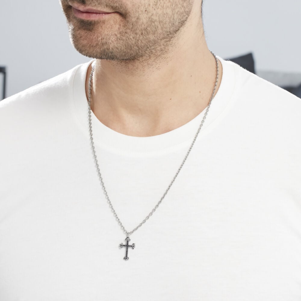 Collier Jodoc Acier Blanc - Colliers Homme | Marc Orian
