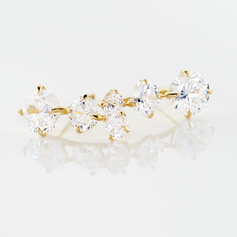 Bijoux D'oreilles Raffaele Or Jaune Oxyde De Zirconium - Piercings d'oreilles Femme | Marc Orian