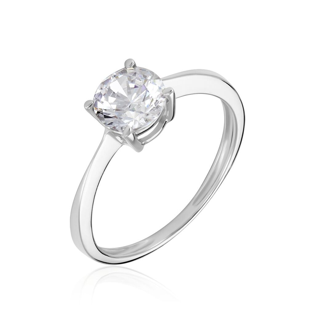 Bague Solitaire Abriel Or Blanc Oxyde De Zirconium - Solitaires Femme | Marc Orian