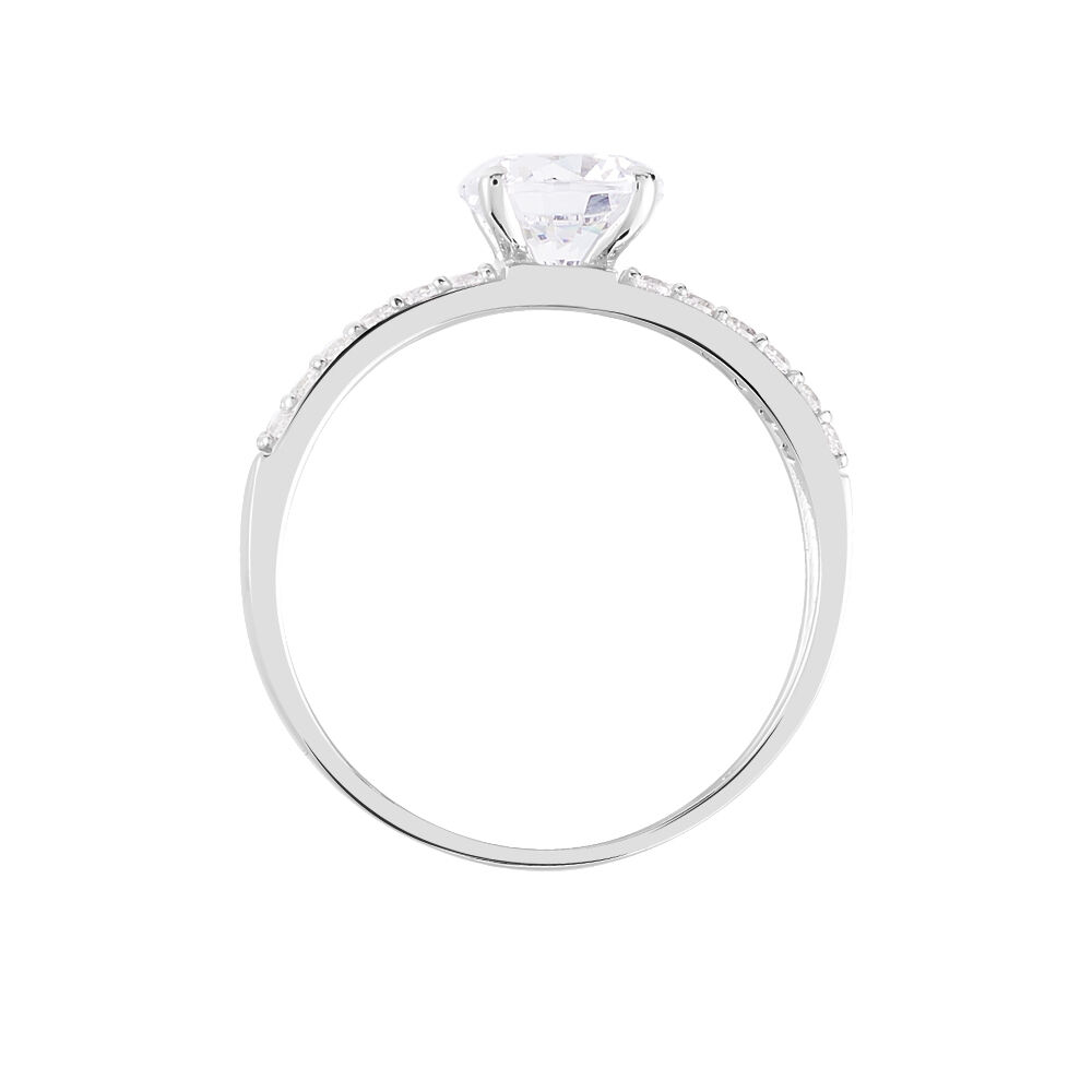 Bague Solitaire Cesarine Or Blanc Oxyde De Zirconium - Solitaires Femme | Marc Orian