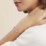 Bracelet Identit&eacute; Vivian Argent Blanc - Gourmettes Femme | Marc Orian