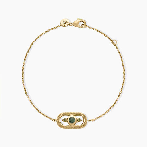 Bracelet Jasmee Plaque Or Jaune Pierre De Synthese Oxyde De Zirconium - Bracelets chaînes Femme | Marc Orian