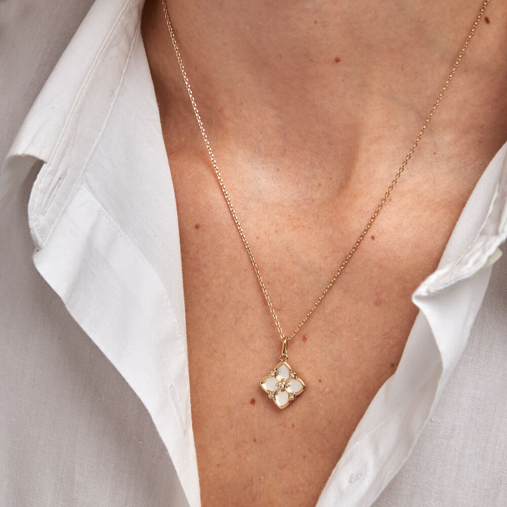 Collier Cassian Plaque Or Doré Nacre Oxyde De Zirconium - Colliers avec pierres Femme | Marc Orian
