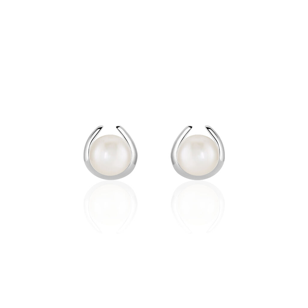 Boucles D'oreilles Pendantes Saori Argent Blanc Perle De Culture - Pendantes Femme | Marc Orian