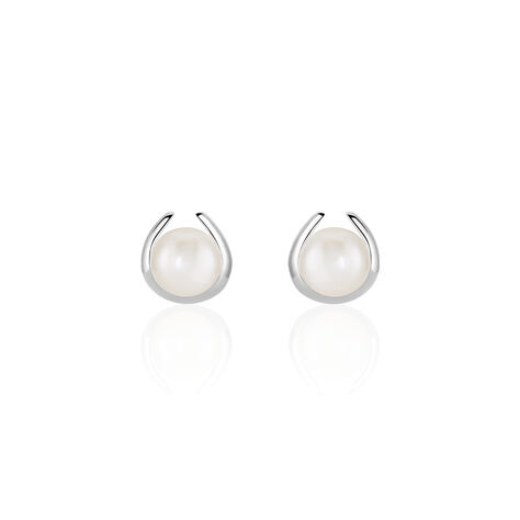 Boucles D'oreilles Pendantes Saori Argent Blanc Perle De Culture - Pendantes Femme | Marc Orian