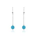 Boucles D'oreilles Pendantes Graziana Argent Blanc Turquoise - Pendantes Femme | Marc Orian