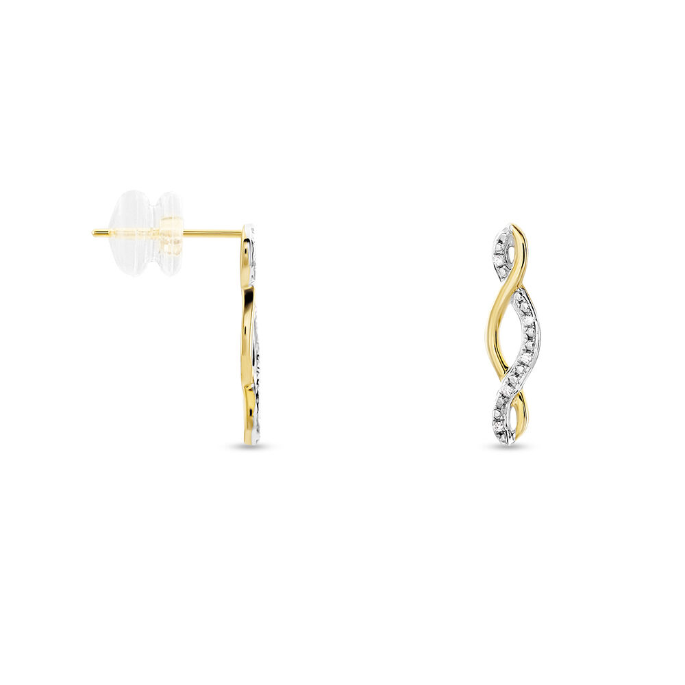 Boucles D'oreilles Puces Or Jaune Abisai Diamants - Puces Femme | Marc Orian