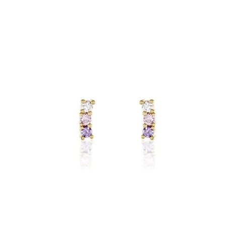 Boucles D'oreilles Puces Plaqué Or Jaune Alodia Oxydes De Zirconium - Puces Femme | Marc Orian