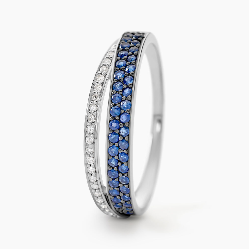 Bague Agapanthe Or Blanc Saphir Et Diamant - Bagues vintage Femme | Marc Orian