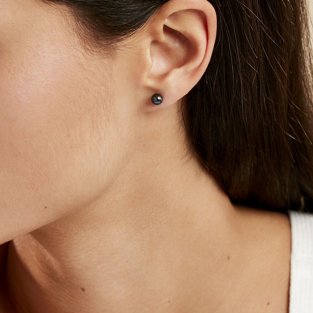 Boucles D'oreilles Puces Micaelle Teintees Or Jaune Perle De Culture - Boucles d'oreilles mariage Femme | Marc Orian