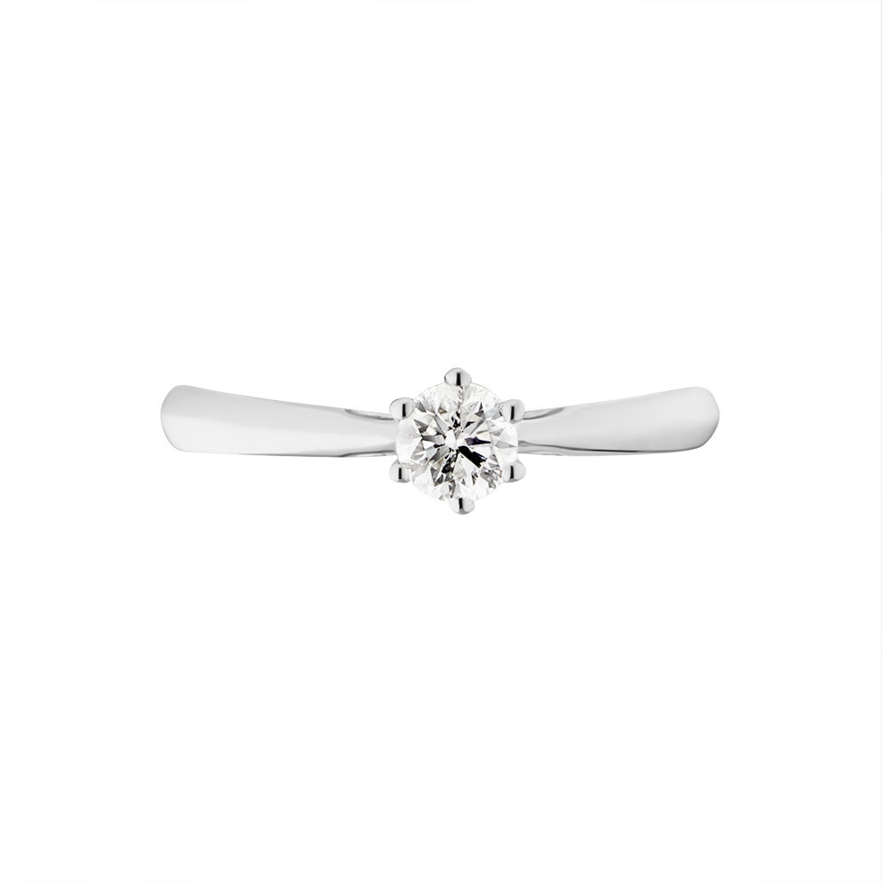 Bague Solitaire Veronika Or Blanc Diamant - Parures de mariage Femme | Marc Orian