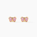 Boucles D'oreilles Puces Papillon Rose Or Jaune - Puces Enfant | Marc Orian